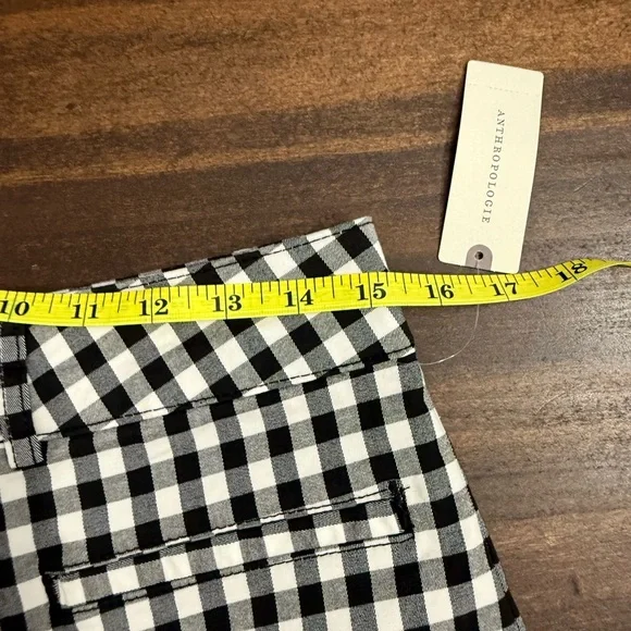 Anthropologie Black and White Gingham Women Shorts - Picture 5 of 6